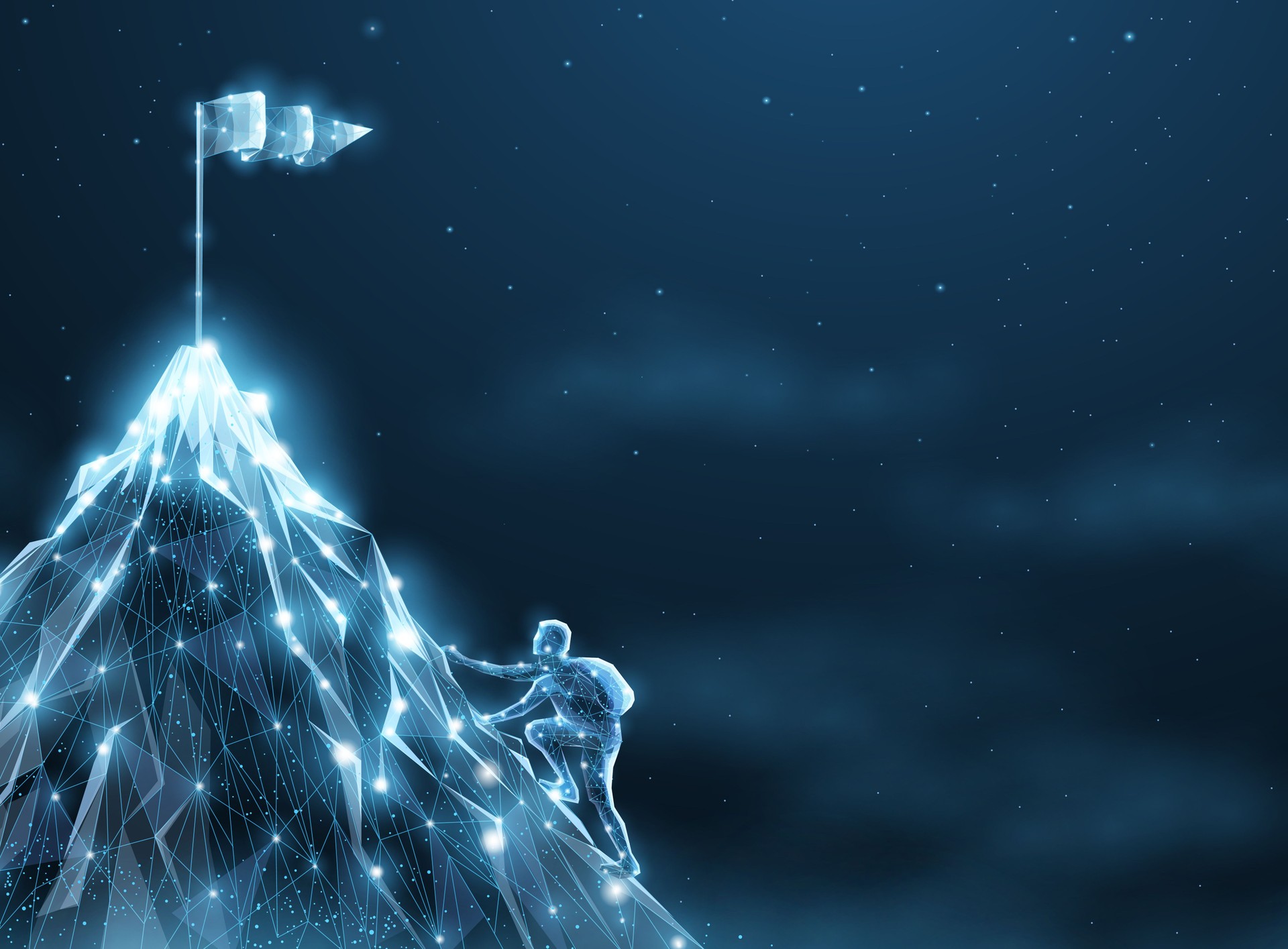 The man climb on the top of mountain. Business growth,Climb to success, Travel adventure